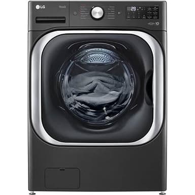 LG 5.2 cu. Ft Stackable Smart Front Load Washer in Black Steel with Steam & Turbowash Technology