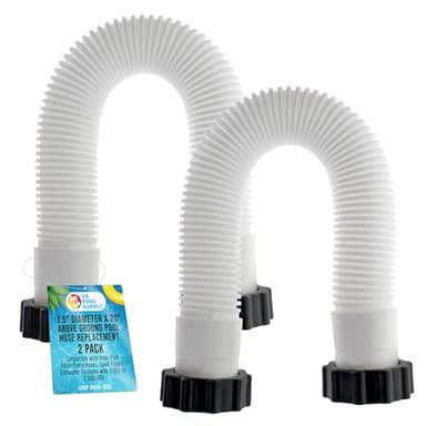 U.S. Pool Supply Above Ground Pool Hose Replacement 1.5" Diameter x 20" Long, Pack of 2 - Compatible with Intex Pool Filter Pump Hoses, Sand Filters, Saltwater Systems with 1,500 to 2,500 GPH