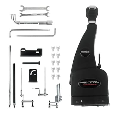 Bopowo Handicap Drivers Fixed Hand Controls Permanent Device, Driving Hand Controls Car Pedal Assist Controls（Highly Adaptable Version）