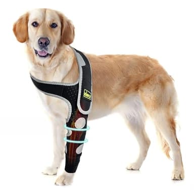 KISFLY Dog Elbow & Dog Shoulder Brace to Stop Licking – Front Leg Brace for Dogs for Elbow Injuries & Post-Surgery Recovery, Breathable Dog Sleeves for Front Legs, Reflective – Left Leg, L