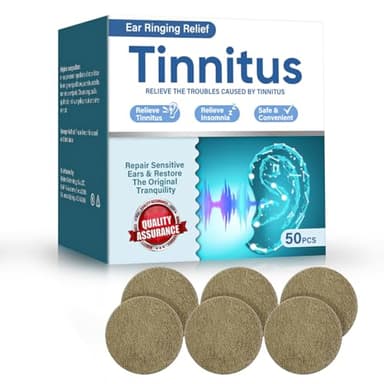 Tinnitus Relief for Ringing Ears, Tinnitus Relief Patches, 50Pcs Support Ear Noise and Buzzing Relief, Natural Herbal Formula Protect Ear Health, Improve Hearing Comfort, Long-Lasting Effective