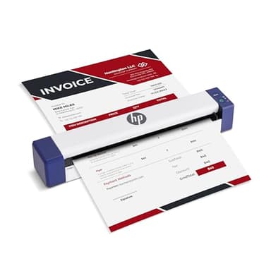 HP PS100W Portable Document Scanner | Compact, Portable, Wireless, 1-Sided Simplex Digital Scanner for Home & Office | Rechargeable, USB & Wi-Fi Direct, Compatible with Mac & Windows PC and Laptop