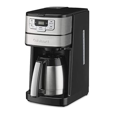 Cuisinart Automatic Grind & Brew 10-Cup Coffee Maker with Blade Grinder, Programmable Coffee Machine Glass Carafe with 1-4 Cup Setting, Brew Pause, Grind-Off Option, DGB-450NAS, Black/Stainless Steel