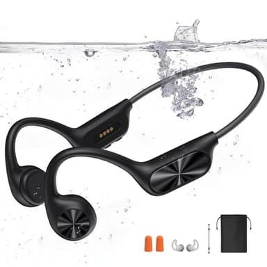 Swimming Headphones,Bone Conduction Headphones Bluetooth 5.4,IPX8 Waterproof Earbuds,32G Memory Sports Headphone,Underwater Headphone with MP3-Player for Swimming,Open Earphones Secure Fit for Running
