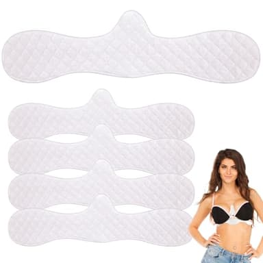 Boyiee 4 Pcs Reusable Cotton Bra Liners Under Bra Liners to Absorb Sweat Under Breasts Sweat Absorber Pads, White