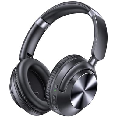 TAGRY Hybrid Active Noise Cancelling Headphones 100H Playtime Wireless Over Ear Bluetooth Headphone with Fast Charging Hi-Res Audio Comfort Earcups Headsets for Travel Home Office Phone PC Black