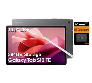 Samsung Galaxy Tab S10 FE AI Android Tablet (10.9" 2K+ 90Hz Touchscreen, 8-Core, 8GB RAM, 384GB Storage (128GB+256GB SD Card)), S Pen, Long Battery Life, Dual Cameras, Ultra Light, SM-X520