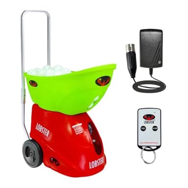 LOBSTER Sports Pickle Pickleball Machine – Full-Featured Auto Launcher, Adjustable Topspin, Backspin, & Lobs, Horizontal Sweep, Battery Powered, Lightweight, Holds 125 Balls – with 2-Function Remote