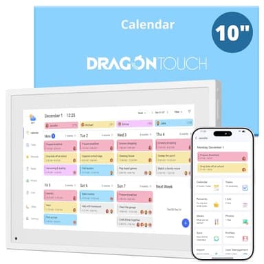 Digital Calendar Touch Screen 10 Inch, Electronic Calendar Chore Chart for Family Monthly/Weekly/Daily Planner, Smart Calendar for Home Organization, Desk Mount and APP Control