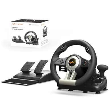 PXN PC Racing Wheel, V3 PRO 180 Degree Universal Usb Car Sim Race Steering Wheel with Pedals for PC, PS3, PS4, Xbox One, Xbox Series X/S, Switch (Black)