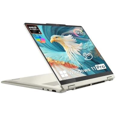 Lenovo Yoga 7i 2 in 1 Laptop, 14" 2K OLED Touchscreen Display, AMD Ryzen AI 5 340(Up to 50 Tops), 16GB LPDDR5X RAM 512GB SSD, FP, WiFi 7, 22H Battery Life, SD Card Reader, Win 11