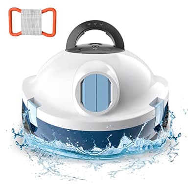 Y10 Cordless Robotic Pool Cleaner, Automatic Pool Vacuum - 120 Mins Runtime, Powerful Suction, Self-Parking, Lightweight for Above/Inground Pools Up to 65ft/1100 Sq.Ft (Ivory)
