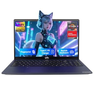 NIMO 2026 AMD Gaming Laptop, Ryzen 5 6600H& Radeon 660M Graphics(Beat i7-1165G7, up to 4.5GHz), 16GB DDR5 RAM 512GB SSD, 2-Year Warranty, 15.6 Inch FHD Display, USB-C 100W, Backlit Keyboard,180° Hinge