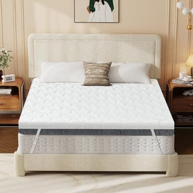 Extra Firm Mattress Topper Queen Size 3 Inch, Firm to Extra Firm Mattress Pad with Dual Sides Flippable for Back Pain Relief, High-Density Support Bed Topper with Washable Cover,CertiPUR-US, 80" x 60"