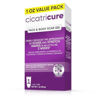 Cicatricure Advanced Scar Gel for Face & Body - Proven Results in 2 Weeks, Scar Treatment for Surgical Scars, Stretch Marks, Scars of Burns and Injuries, Acne Scar Treatment, 1 oz (28 g)