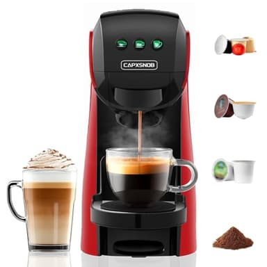 Warriors1 Coffee Maker for Keurig K Cup pod, Espresso Machine for Nespresso Original, Dolce Gusto Pods, Ground Coffee, Coffee Machine for kitchens, apartments, dorms, RVs & camping, 28 oz Reservoir