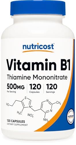 Nutricost Vitamin B1 (Thiamine) 500mg, 120 Capsules