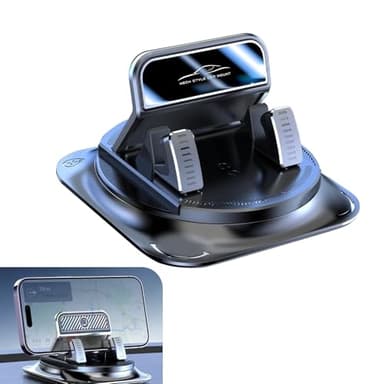 Titgoes Dashboard Phone Cradle Mount, One-hand Operation Dashboard Mobile Phone Cradle, Non-slip 360-degree Rotation Smartphone Holder Mount, Universal for Most Cars, SUVs, Trucks (Black)