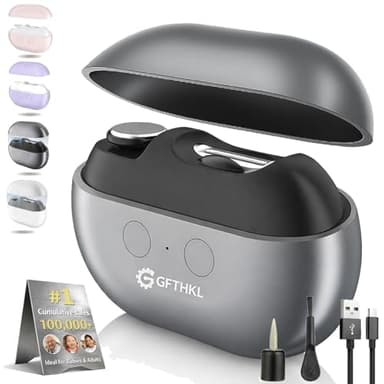 Electric Nail Clippers for Seniors, 3 in 1 Automatic Toe Nail Clippers for Thick Toenails Seniors, Smart 3 Speed Toenail Clippers with Led Light, Perfect for People with Reduced Mobility (Black)