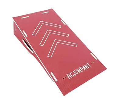 Skateboard & Bike Ramp,RC Car & Dirt Bike Jump Ramp– Heavy-Duty BMX, Scooter – 3 Sizes, Portable, Non-Slip– Easy Assembly, No Tools Needed (Red, 42.9 "L x 23.3" W x 11.7 "H)