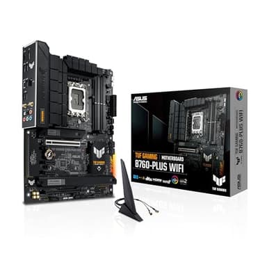 ASUS TUF GAMING B760-PLUS WIFI Intel B760 LGA 1700 ATX motherboard, Ready for 14th, 13th & 12th Gen Intel® Core CPU, 12+1+1 Stages, PCIe 5.0, 3x M.2, DDR5, 2.5G, USB 3.2 Type-C®, Thunderbolt 4™, USB4®