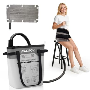Cold Therapy Machine, Programmable Ice Machine for Hip After Surgery, Portable Hip Replacement Recovery System, Cryotherapy Pain Relief w/Compression Pad