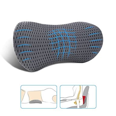 FOUSUPDT Lumbar Pillow, Memory Foam Lumbar Support Pillow for Office Chair and Car Seat, Back Support Pillow for Lower Back Pain Relief, Support Cushion Back Pillow for Sleeping, Driving, Resting