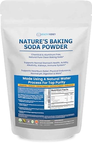 Nature’s Baking Soda Supplement Powder Organic Use Aluminum Free Better Than Baking Soda Tablets. No Chemicals Pure Powder for Health, Kidneys, Stomach & Wellness 1lb