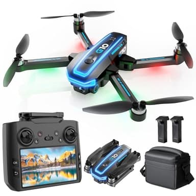 GPS Drone with 4K HD Camera for Adults,4.5 inch HD Screen on Remote Controller,FPV RC Drones with Auto Return, Follow Me and Lightweight,2 PCS Batteries for Long Flight Time,Easy Fly Quadcopter for Beginners,Under 250g
