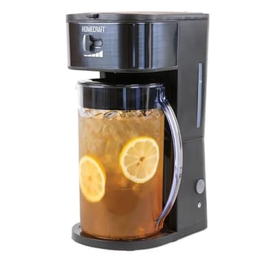 Homecraft 3-Quart Iced Coffee and Tea Maker with Filter Basket, Flavor Enhancer, Adjustable Brew Strength, Black