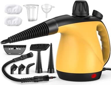 Pressurized Handheld Steam Cleaner for Home Deep Cleaning, Multi-Purpose Portable Steamer for Cleaning with 11 PCS Accessories for Dirt, Grease, Window, Car, Furniture, Bathroom, Couch, Tile and Grout