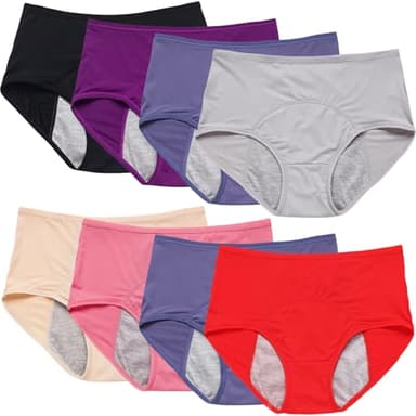 Leakproof Panties for Women Over 60, Leakproof Ladies Underwear, Leakproof Underwear for Women (8 Color,3X-Large)