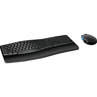 Microsoft Sculpt Comfort Desktop - Black - Wireless, Comfortable, Ergonomic Keyboard and Mouse Combo with Cushioned Palm Rest and USB Wireless Receiver
