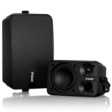 Inwa Outdoor Bluetooth Speakers, 400W Active Passive Wall Mount Speaker, Waterproof Wireless Indoor/Outdoor Stereo Sound Set W/Aux in, Sound System for Patio/Porch/Gazebo/Garage(Pair, Ivory Black)