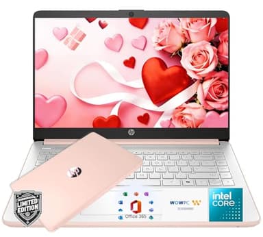 HP Essential Laptop with Office 365 - Copilot AI - Intel Core | Thin & Portable, Anti-Glare Display, 1TB OneDrive + 64GB SSD, Win11, 12hrs Battery, Fast, Smart, Home & Student Friendly