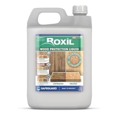 Roxil Wood Sealer Protection Liquid 1 Gallon (USA) 10 Year Wood Preserver Outdoor, Wood Sealer for decking, Fence, Sheds and Furniture