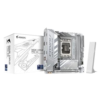 GIGABYTE B860I AORUS PRO ICE Intel Core Ultra (Series 2) LGA 1851 Motherboard, Mini-ITX, DDR5, 2X M.2, PCIe 5.0, Thunderbolt 4, WIFI7, 2.5GbE LAN, EZ-Latch