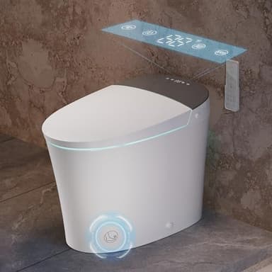 CANEST Smart Toilet with Bidet Built in, Dual-Flush 1.1/1.6GPF with 17" ADA Comfort Height Seat, 1000g MaP Flush, Bidet Toilet 12" Rough-in, Foot Sensor, Heated Seat, Remote Control, Night Light