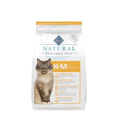 Blue Buffalo Natural Veterinary Diet K+M Kidney + Mobility Support Dry Cat Food, Chicken 7-Lb Bag