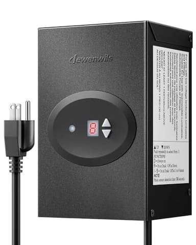 DEWENWILS 120W Low Voltage Landscape Transformer, Outdoor Transformer with Timer and Photocell Sensor, 120V AC to 12V AC, Weatherproof, for LED Lighting, Spotlight, Pathway Light, ETL Listed