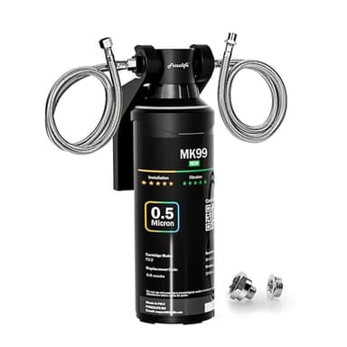 Frizzlife Under Sink Water Filter System-NSF/ANSI 53&42 Certified High Capacity Direct Connect Under Counter Drinking Water Filtration System-0.5 Micron Reduces Lead, Chlorine, Bad Taste & Odor, Black