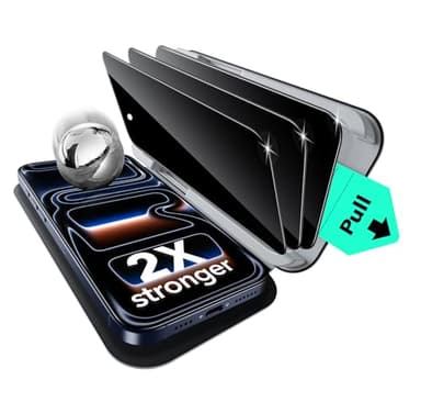 ESR 3 Pack for iPhone 17 Pro Privacy Screen Protector, Military Grade Shatterproof, 9H Hardness, Anti-spy Tempered Glass with UltraFit Tray