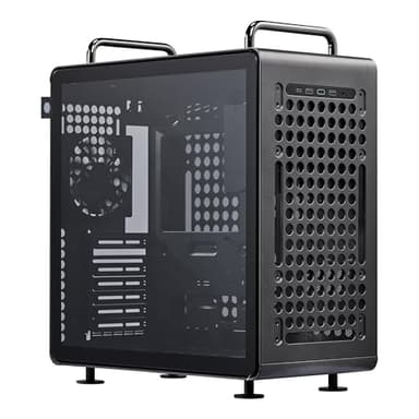 Cooler Master QUBE 540 ATX Mid-Tower PC Case – Highly Customizable Modular Computer Chassis with Movable I/O Panel, Multi-Position PSU Mount, Tempered Glass Panel & Portable Handles – Stardust Iron