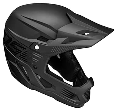 Mongoose Title Full Face Helmet, Large, Durable ABS Shell, Chin Guard, Full Coverage Padding, Vents for Airflow, Pivoting Visor, Goggle Strap Channel, BMX and Mountain Bike Helmet for Adult or Teen