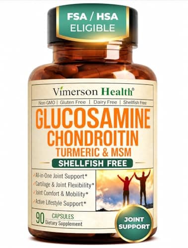 Glucosamine Chondroitin MSM – Joint Support Supplement for Women and Men with Glucosamine Sulfate 1500 mg, Chondroitin and MSM – for Cartilage, Joint Health and Flexibility – 90 Capsules