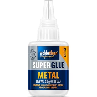 WoldoClean Metal Super Glue 25g Extra Strong Adhesive - Heavy Duty Waterproof Bond for Stainless Steel, Aluminum, Iron, Copper, Heat Resistant