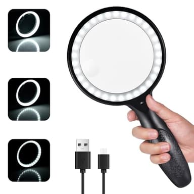 Magnifying Glass with Light, 30x 60x Magnifying Glass for Reading Lighted - 33 LEDs Magnifying Glass Magnifier Magnifier with Light