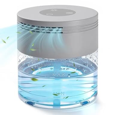 Water Air Purifier, Water Based Air Purifier for Home with 24H Auto Shut-off, 3 Speeds, Air Washer with 8 LED Night Lights, Air Freshener Revitalizer for Bedroom Office Room Pets Smoke