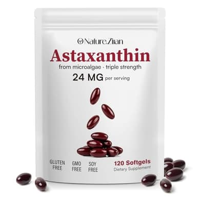 O NATURE . ZIRAN Astaxanthin Supplements 24mg, Antioxidants Supplement, Supports for Eye &Joint &Skin Health| 4 Month Supply| 120 Softgels