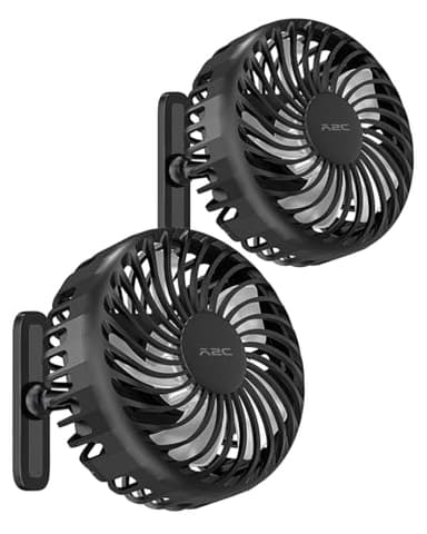 A2C 2-Pack Rechargeable Fan for Golf Cart Magnetic Base Portable Fan 3 Speeds 4000 RPM Strong Airflow for EZGO, Club Car, Yamaha, Golf Cart, Cruise Ship Accessories Gifts for Men, Dad, Father, Husband